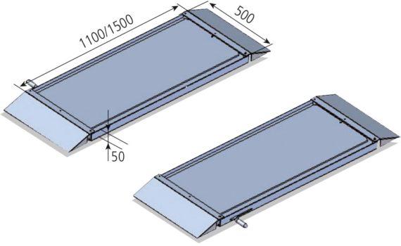 Sliding plates 1500 x 500 x 50 mm