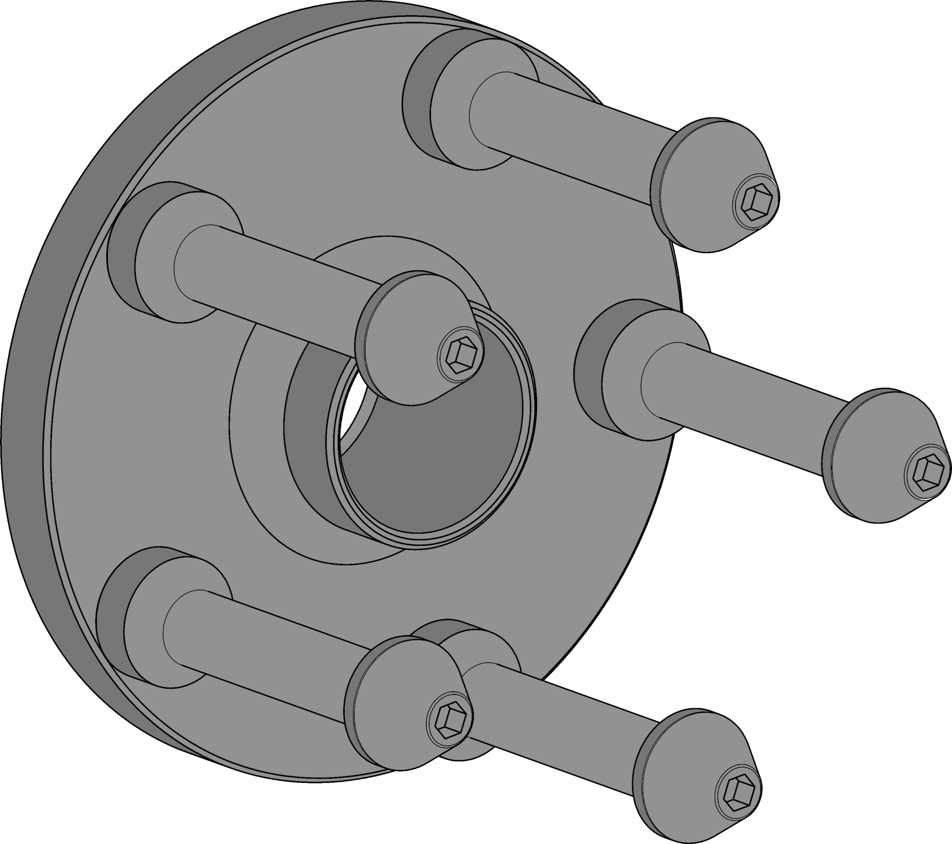 Precision type clamping flange for Maserati with 5-hole rims | 112 - 120 mm