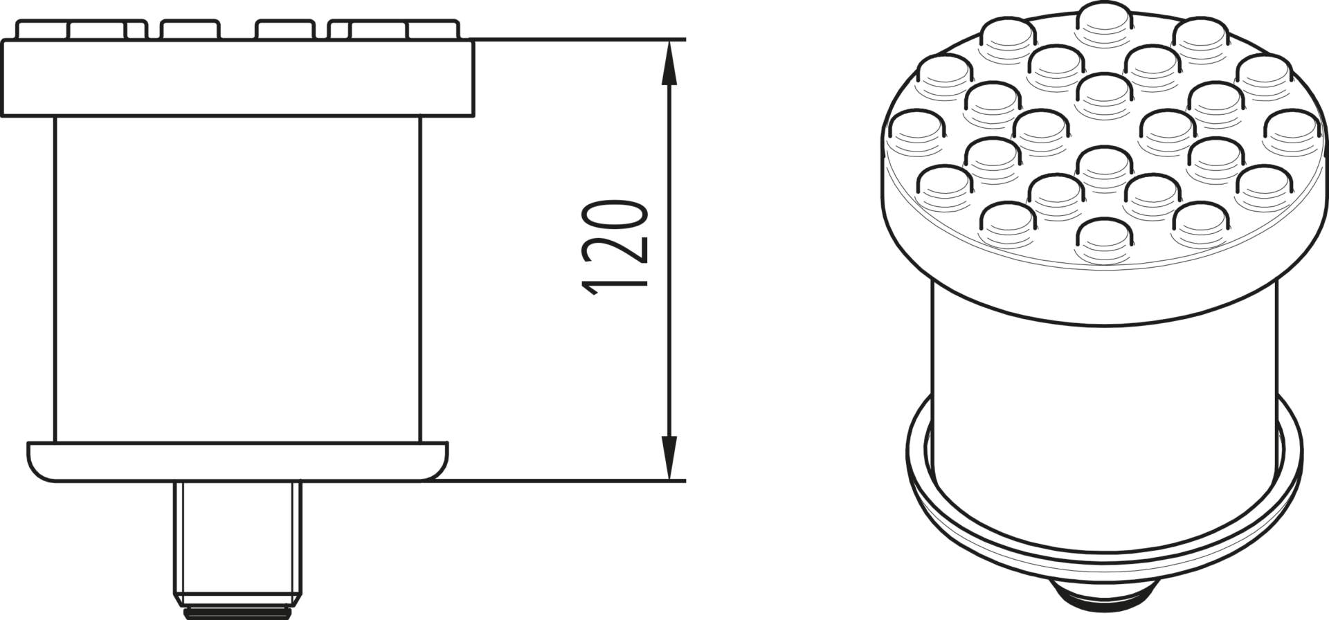 Pads 120 mm, ≤ 3.2 t | for M30 arms | 1 set / 4 pieces