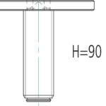 Special pads increased, 90 mm | for M30 thread arms | 1 set / 4 pieces | Supplied in place of the standard pads