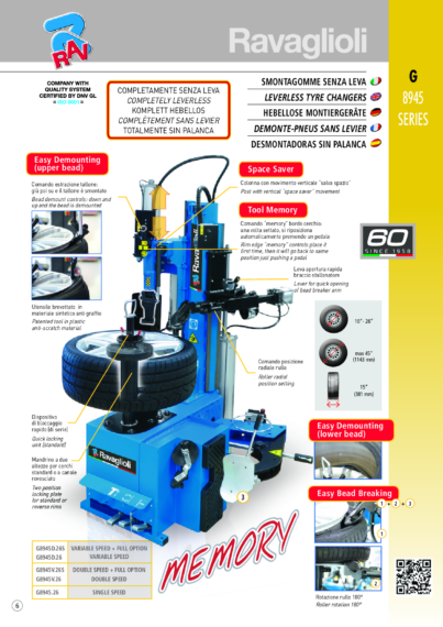 Tyre changers G8945 Series BR multi  