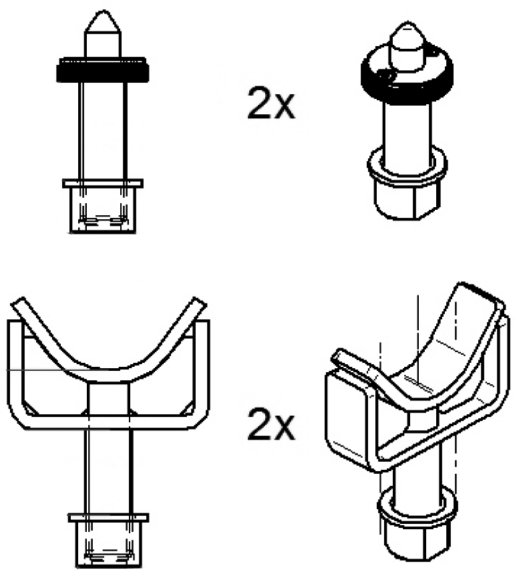 Supports pour Mercedes Sprinter/VW LT + Crafter | 1 jeu / 4 pièces