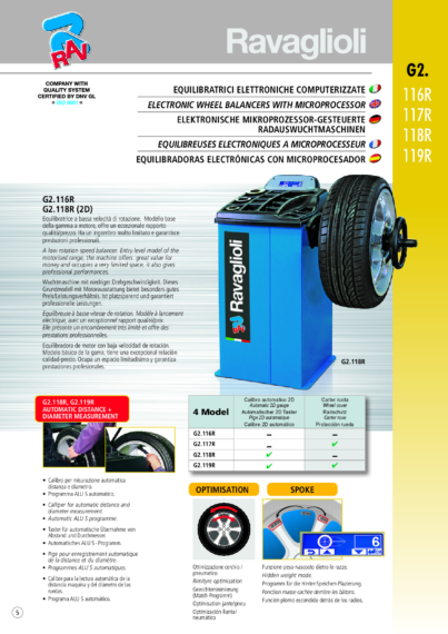 Wheel Balancer G2116R 117R 118R 119R BR multi  