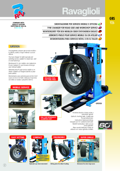 Tyre changer GRS926 BR multi  