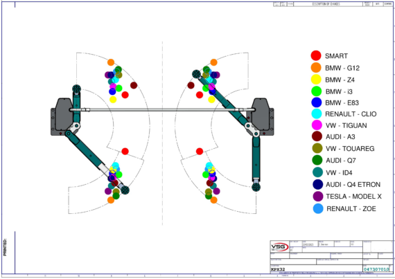 2 post lift KPX32 Pickup matrix 0473 0701 0 02 