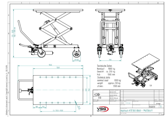 Lifting table KTE100 TD 130859   