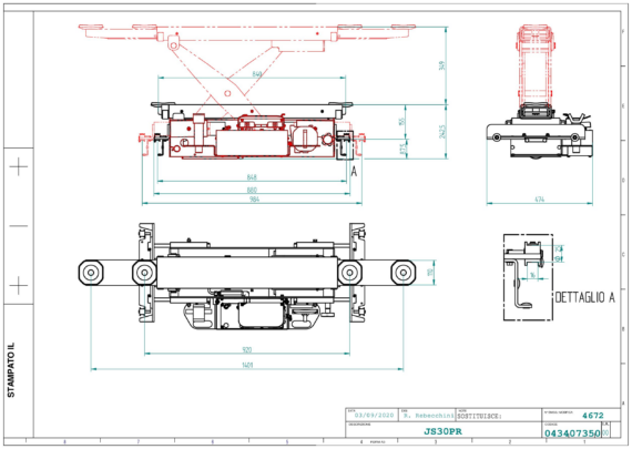 Jacking beam JS30PR TD 043407350  