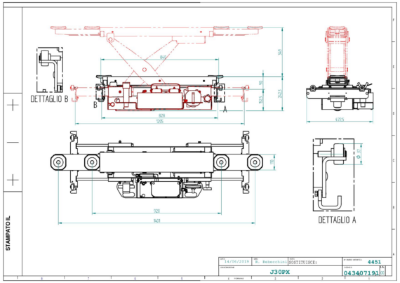 Jacking beam J30PX TD 043407191  