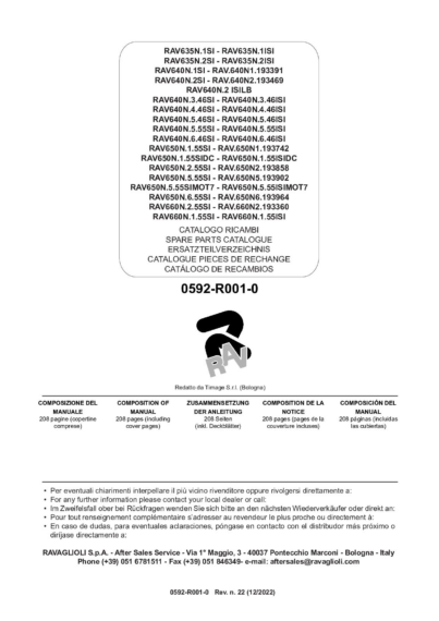 Scissor Lifts RAV635N 640N 650N 660N 1 2 155 255 346 446 546 555 646 655 SI ISI LB DC MOT7 IM 0592 R001 0 
