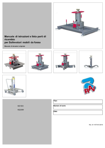 Pit lifts OM DC KE150X KE200M 118779 Rev B  