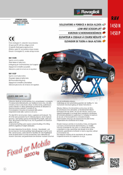 Mid rise lifts RAV1450N 1450P BR multi  
