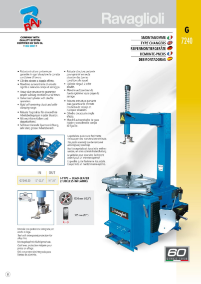 Tyre changer G7240 20 BR multi  