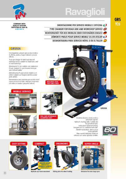 Tyre changer GRS926 BR multi  