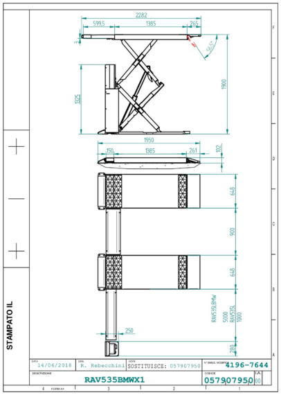 Double scissor lifts RAV535L RAV535LBMW IM 057907950 02  