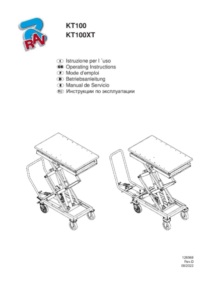 Gear Box Lift Master Gear  KT100 RAV OM SP 128568 multi  Rev D