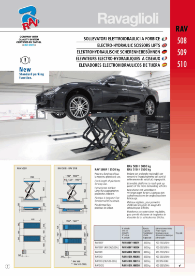 Scissor lifts rav507 08 09   multi  
