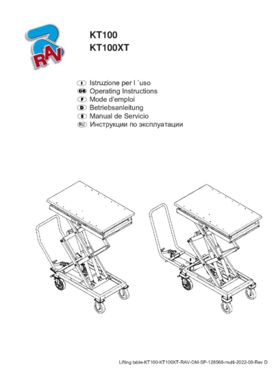 Lifting table kt100 kt100xt rav   128568 multi  rev d