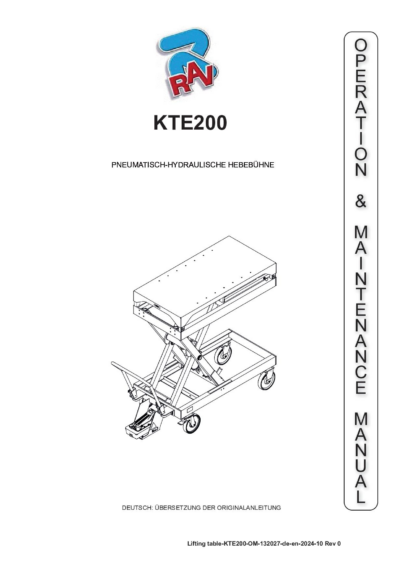 Lifting table kte200  132027   2024  rev 0