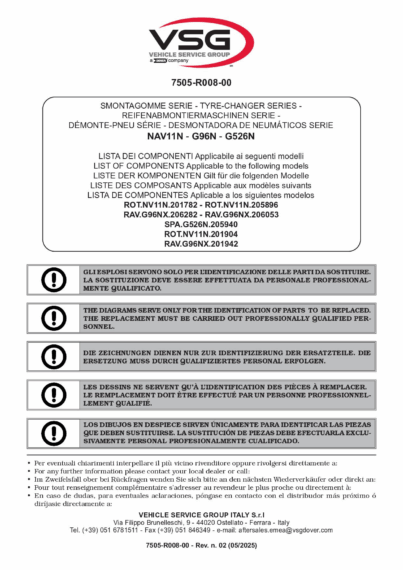 Tyre changer ROTNV11N–RAVG96NX SPAG526N SP 7505 R008 00 VSG rev02 multi