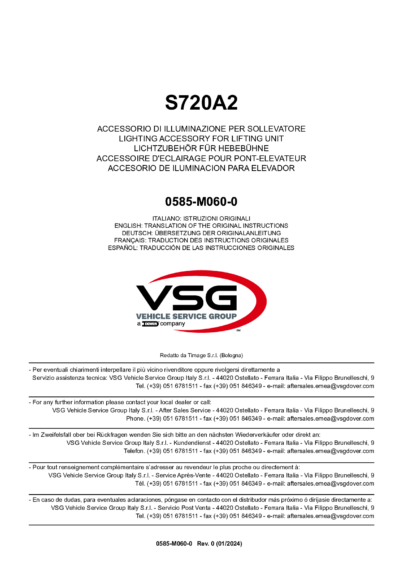 Scissor Lifts Accessories S720A2 IM 0585 M060 0 rev0 multi 