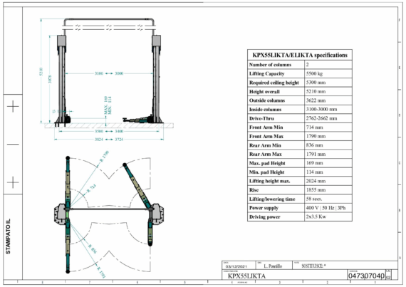 2 Post Lifts KPX55LIKTA TD 047307040 2021
