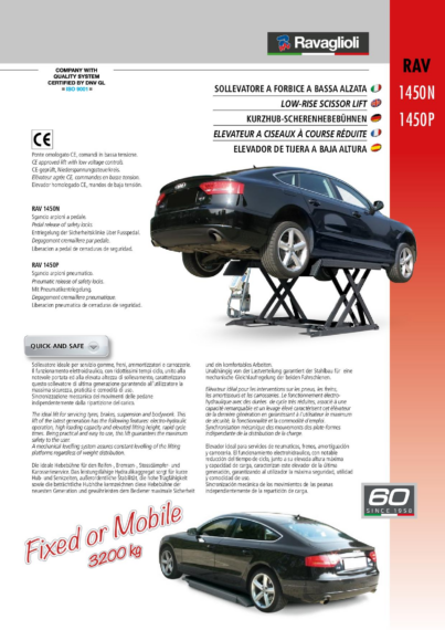 Mid rise lifts RAV1450N 1450P BR multi 2025  