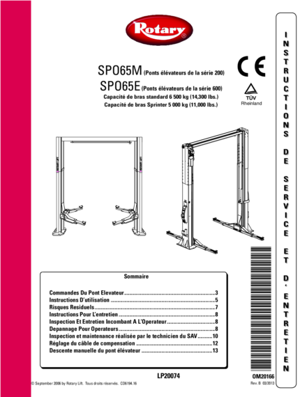 2 post lift spo 65  om20166  