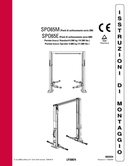 2 post lift spo65e im in20334  