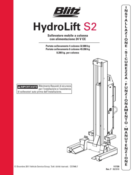 Mobile column lift hydrolift s2 8 2c2   117729   rev e