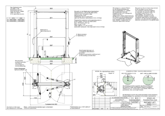 2 post lift spo65 lwb bo 8904