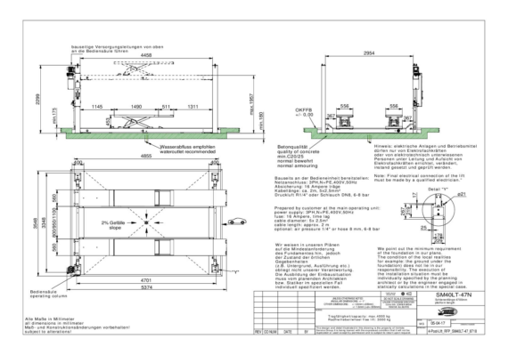 4 post lift rfp sm40lt 47 8718