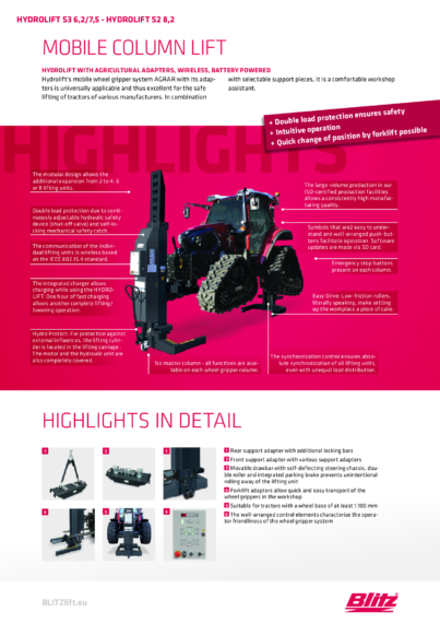 Mobile column lift hydrolift s3 agrar  127692   