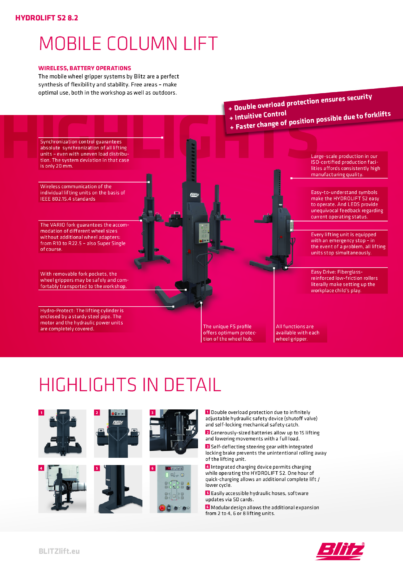 Mobile column lift hydrolift s2 8 2 126444   