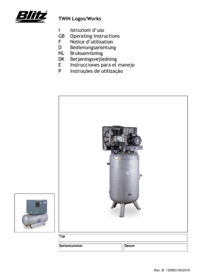 Piston compressor twin logosworks  20953 multi  b