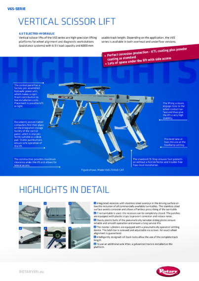 Vertical scissor lift v65 models  127836   