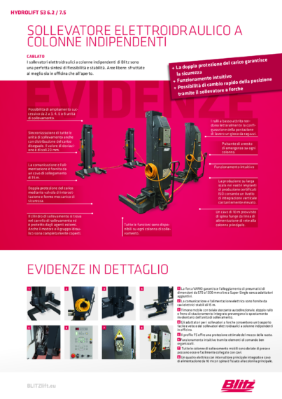 Mobile column lift hydrolift s3 6 2 7 5 wired  129108   