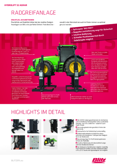 Mobile column lift hydrolift s2 agrar big foot  129211  2020  