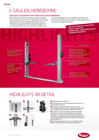 2 Post Lift SGL35M BR 131254   