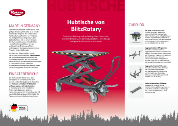 Lifting Table Overview FY DE  