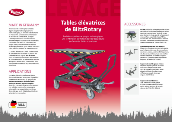 Lifting Table Overview FY FR  