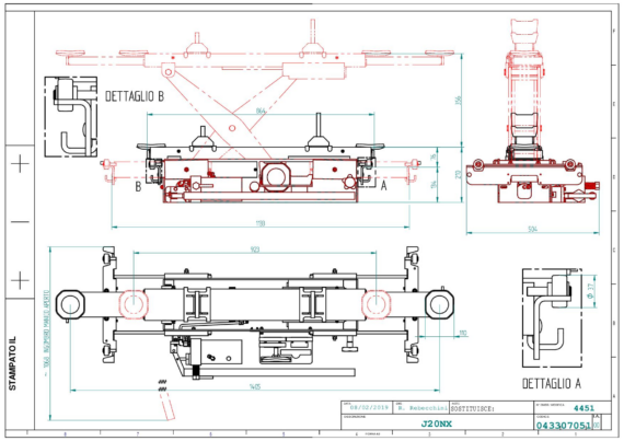 Jacking beam J20NX TD 043307051 IT 