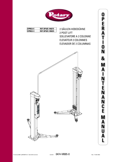 2 post lifts SPM32 E SPM32 C IM 0474 M005 0 rev0 multi 