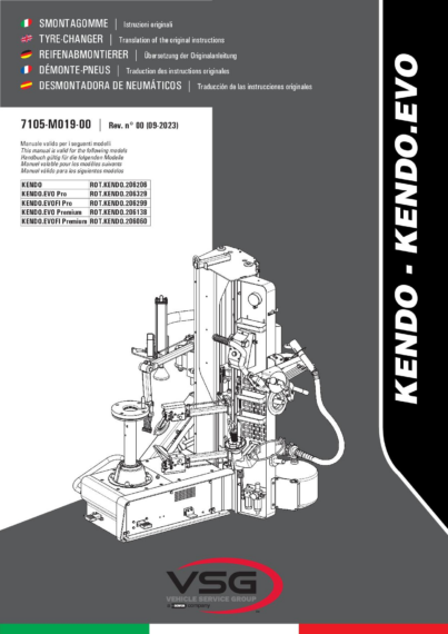 Tyre changers KendoEvo IM 7105 M019 00 VSG rev00 multi 