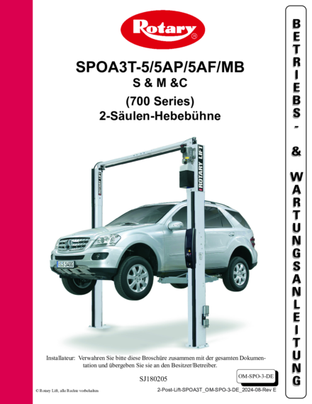 2 post lift spoa3t  spo 3   rev e