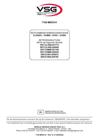 Tyre changer rotclass combi ravg1001 g1065 im 7102 m035 01 vsg rev01  2024 