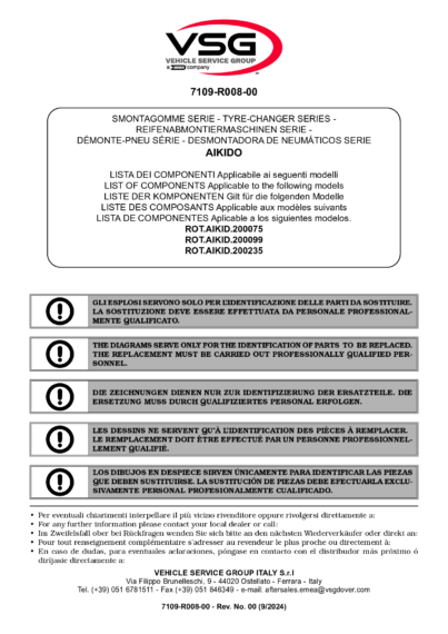 Tyre changer aikido  7109 r008 00 vsg rev00 5l multi 