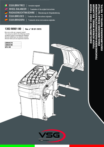 Wheel balancers librak370 librak390 ravg4150 gscan im 1302 m001 00 vsg rev00 multi 