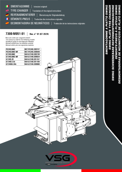 Tyre changer rot rav pc240bike pc240bike mf g7240bike g7240bike mf g724020 g7240i22a g7246id26a im 7300 m051 01 vsg rev01 multi 