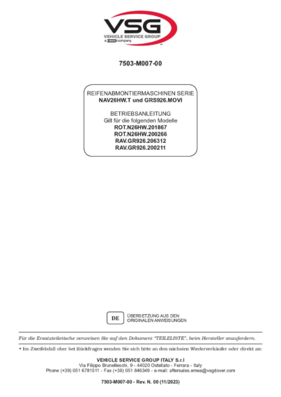 Tyre changer rotn26hwt ravgr926movi im 7503 m007 00 vsg rev00  2023 