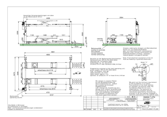 4 Post Lift SM40LT 47 TD 8655  